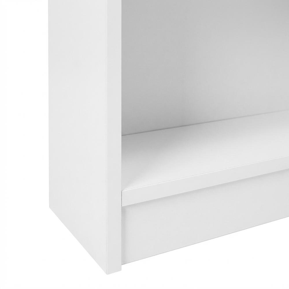 Reversible 5-Tier White Open Shelf Bookcase for Storage and Organization
