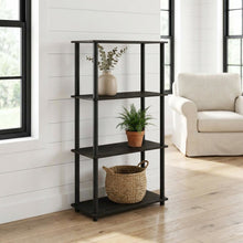 Wooden bookcase in finish with sturdy construction for home and office use