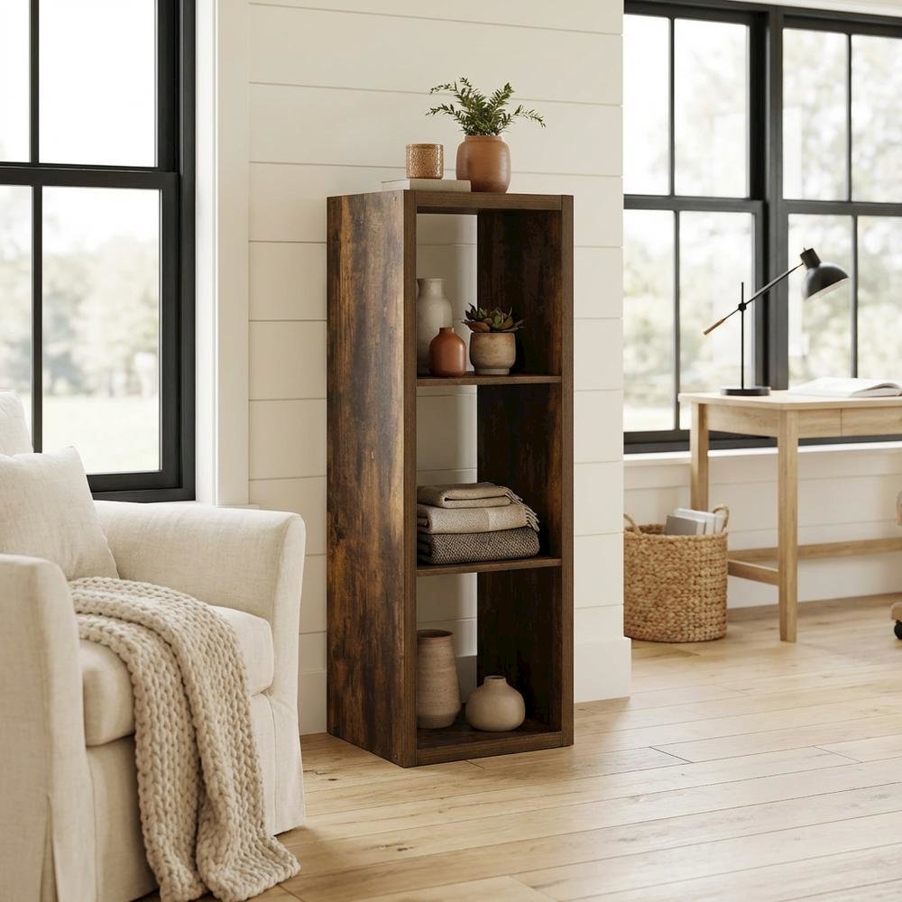Wood Bookcase with Adjustable Shelves and Sturdy Construction