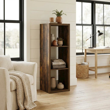 Wood Bookcase with Adjustable Shelves and Sturdy Construction