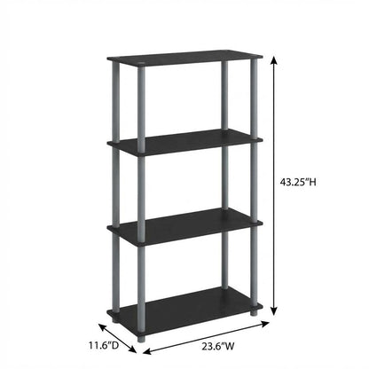 Wooden bookcase with open shelf design for versatile storage