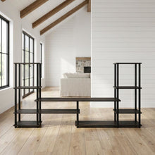 Modern Entertainment Center in Espresso/Black with Spacious Shelves and Storage