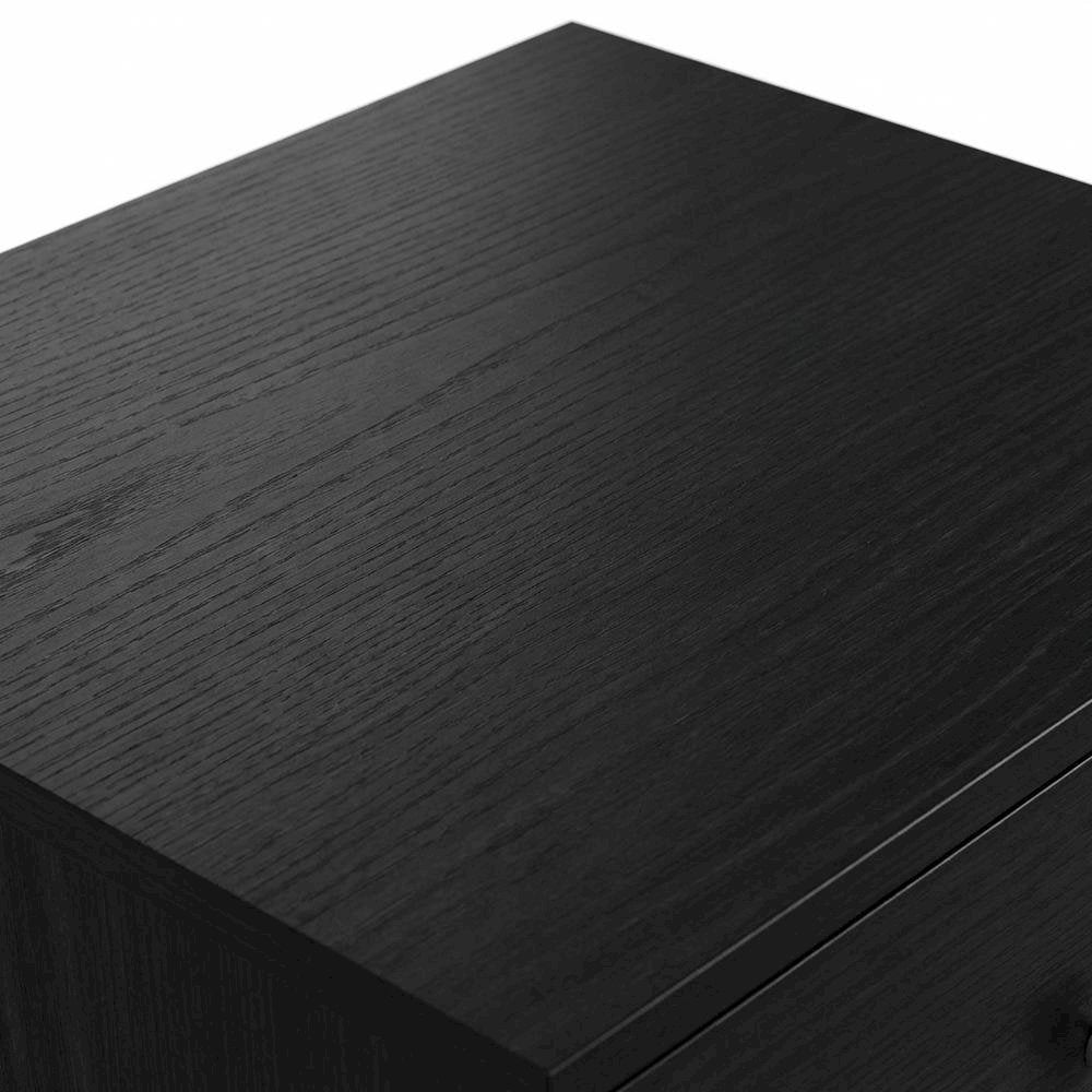 Black Wood Nightstand Set with Drawer - Modern Bedside Storage