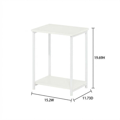 White metal frame end table with modern design and sturdy construction