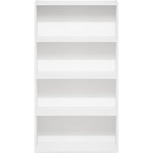 White Wooden Book Shelf with Four Open Wooden Shelves for Modern Interiors