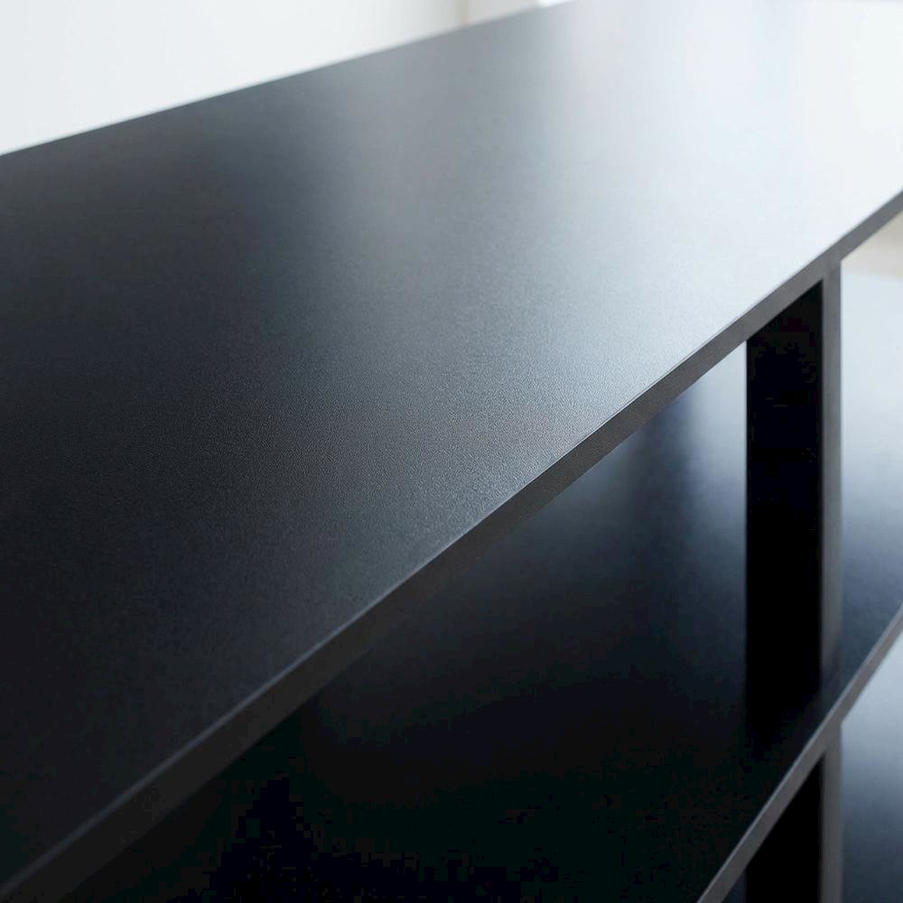 Espresso/Black 3-Tier TV Stand with Engineered Wood, No Tools Assembly