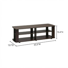 Dark Brown TV Stand with Composite Wood Finish for Living Room Storage