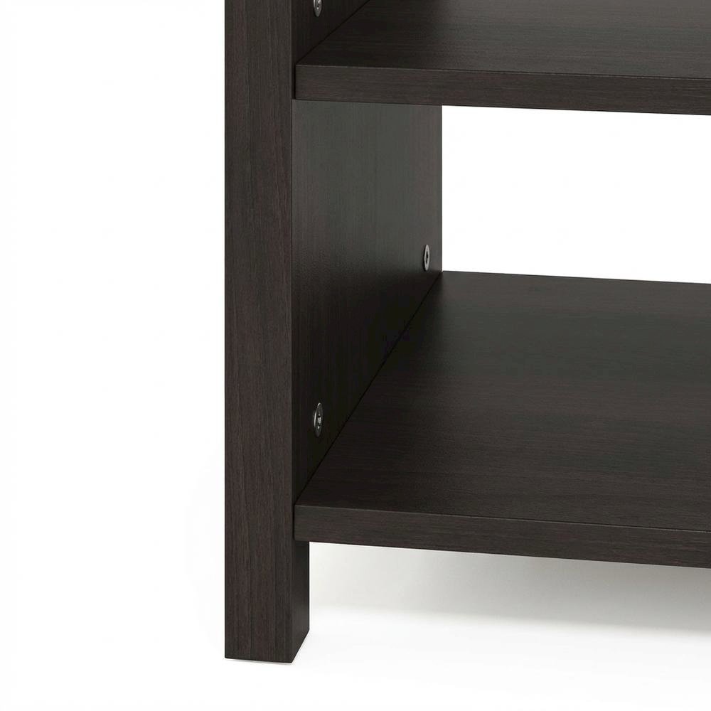 Americano Wood TV Stand with Fireplace and Open Storage