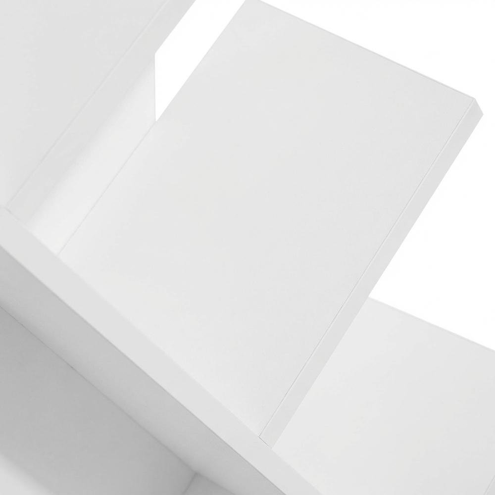 White wooden bookcase with clean design for versatile storage