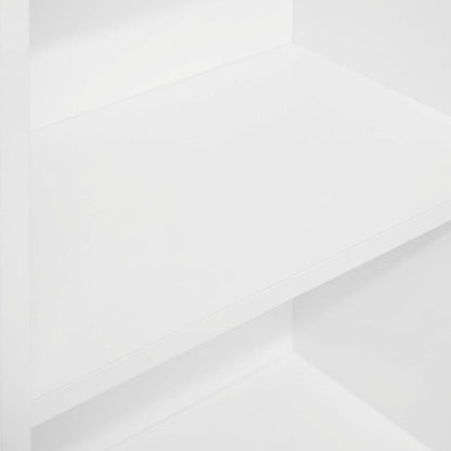White 3-Tier Open Shelf Bookcase with Modern Wooden Design