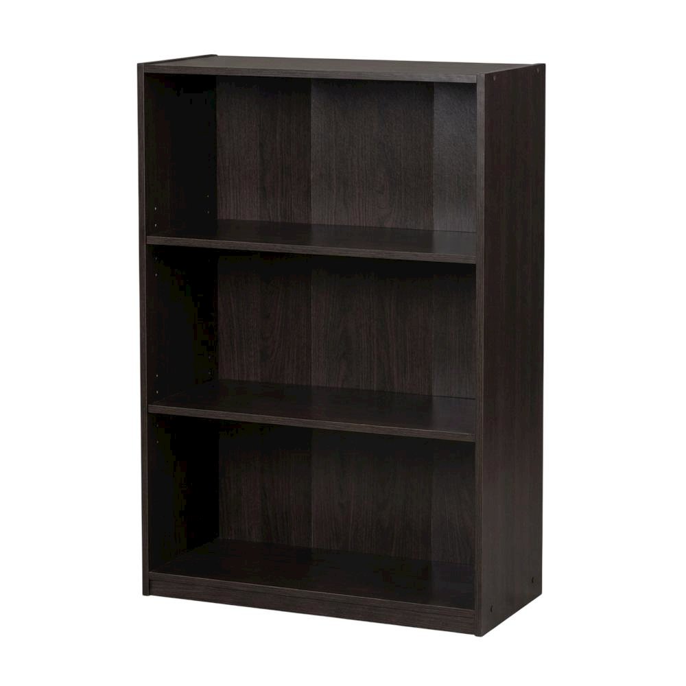 Espresso 3-Tier Bookcase with Adjustable Shelves for Organized Storage