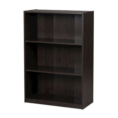 Espresso 3-Tier Bookcase with Adjustable Shelves for Organized Storage