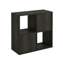 Wooden bookcase in brown with spacious shelving for home organization