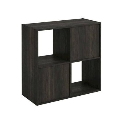 Wooden bookcase in brown with spacious shelving for home organization