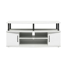 White entertainment center for up to 55-inch TVs with spacious storage, modern
