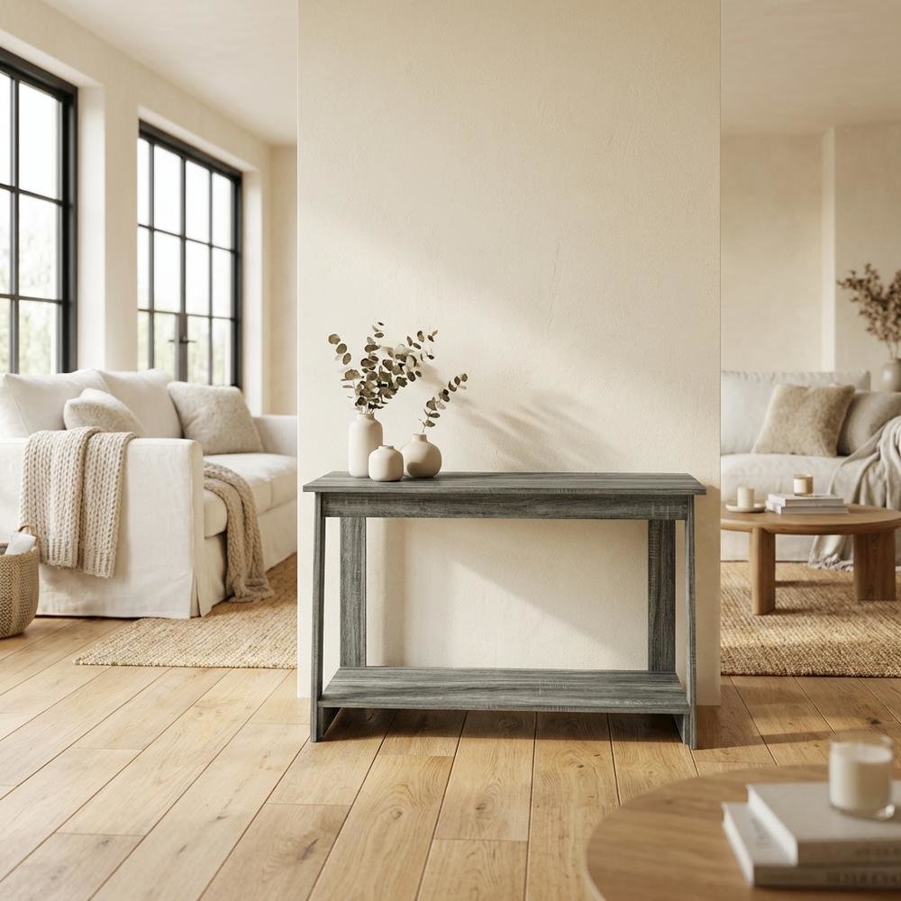 Wooden TV Stand in French Oak Grey with Modern Storage Design