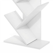 White wooden bookcase with clean design for versatile storage