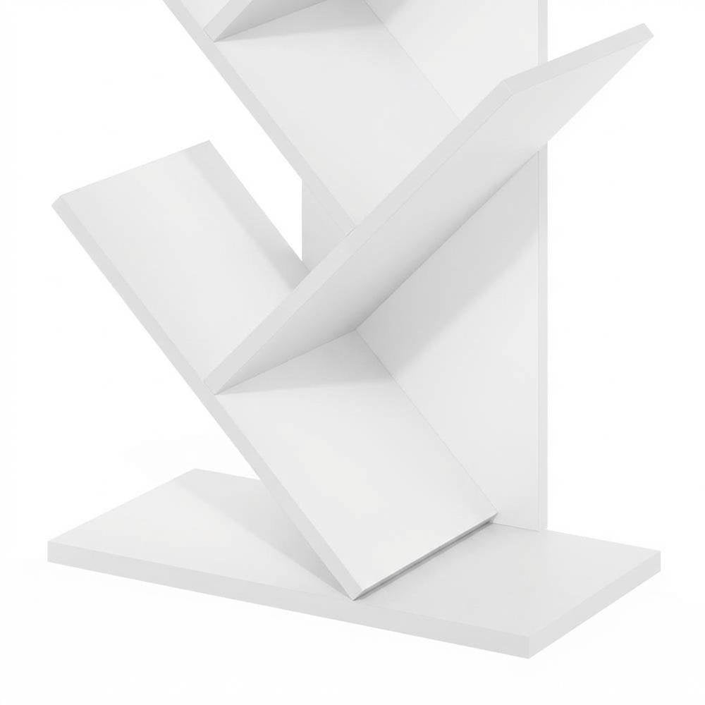 White wooden bookcase with clean design for versatile storage