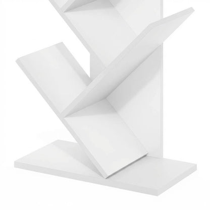 White wooden bookcase with clean design for versatile storage