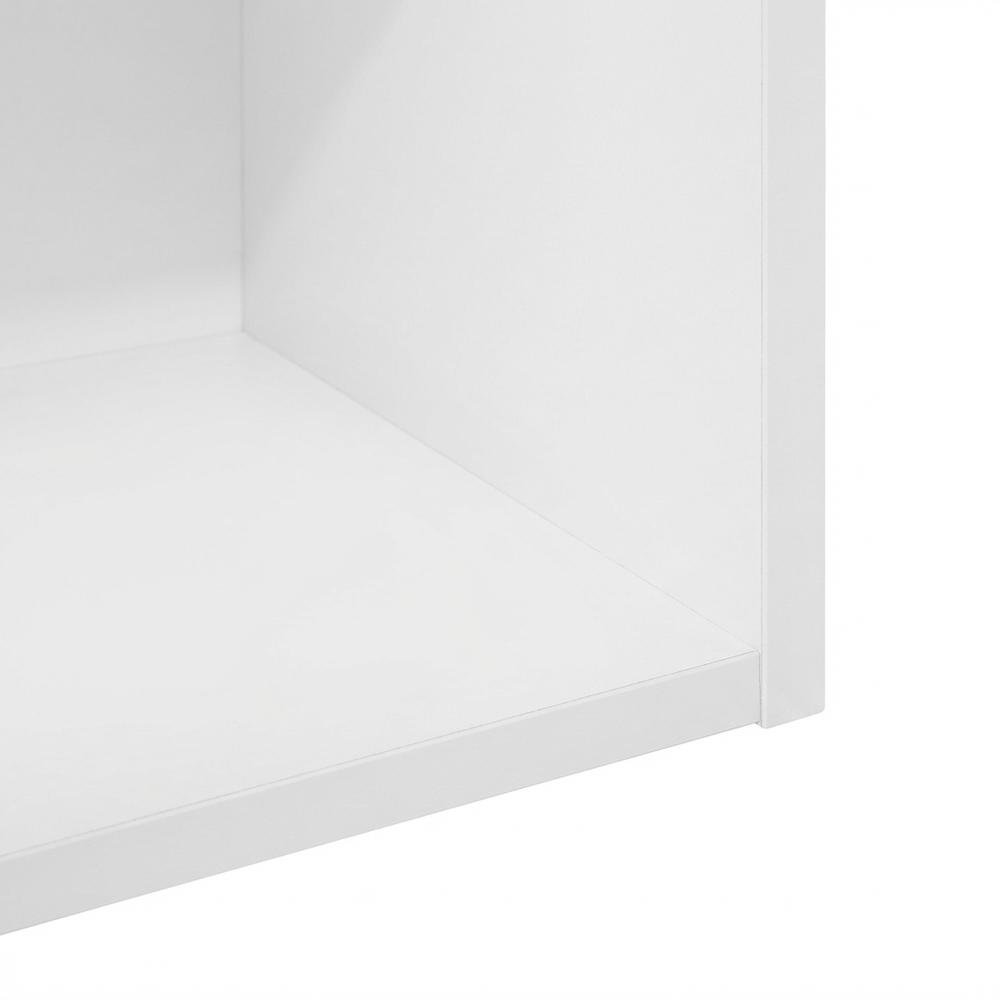 White 3-Tier Open Shelf Bookcase with Modern Wooden Design