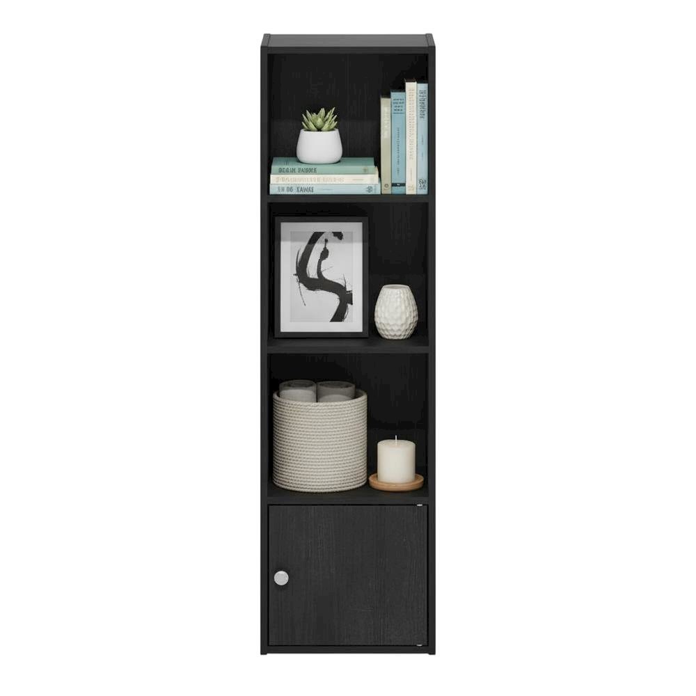 Blackwood 4-Tier Bookcase with Door Storage for Home Use