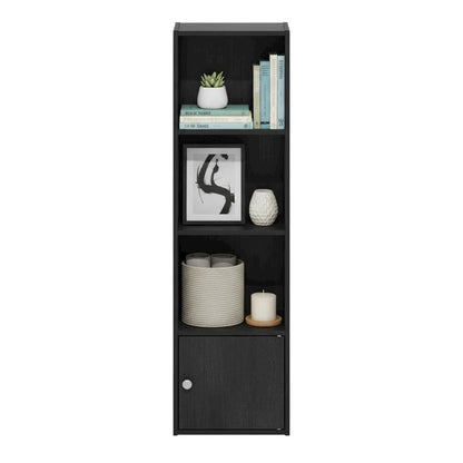 Blackwood 4-Tier Bookcase with Door Storage for Home Use