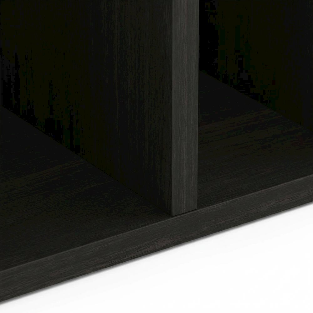 Brown desktop bookshelf with storage organizer, composite wood construction