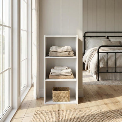 Wood 3-Tier Open Shelf Closet & Clothing Storage Organizer