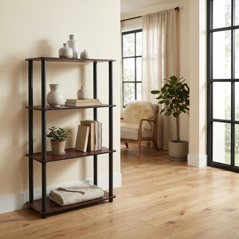 Wood bookcase in finish with a sleek, modern design for versatile storage