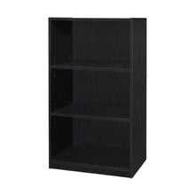 Black 3-Shelf Bookcase with Sturdy Wooden Frame and Spacious Shelves