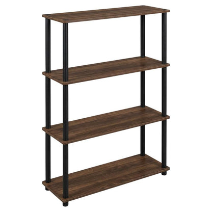 Wood bookcase with open shelving for living room organization