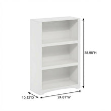 Wooden White Bookcase with Spacious Shelves for Living Room Storage