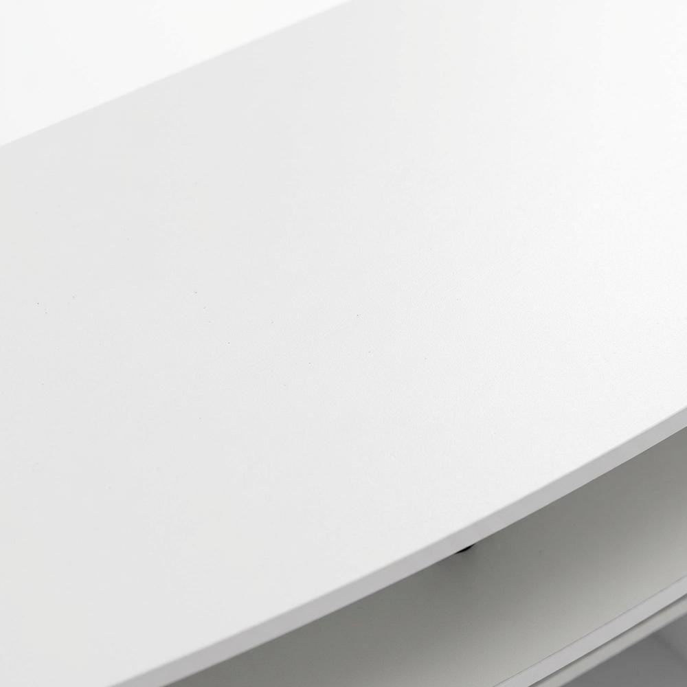 White entertainment center for up to 55-inch TVs with spacious storage, modern