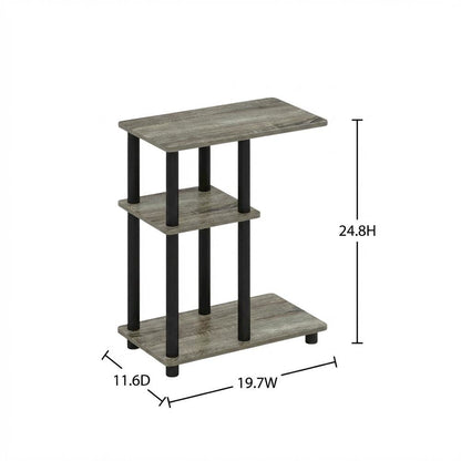 French Oak, C-Shape Side Table, Quality Build, Durable Wood Frame
