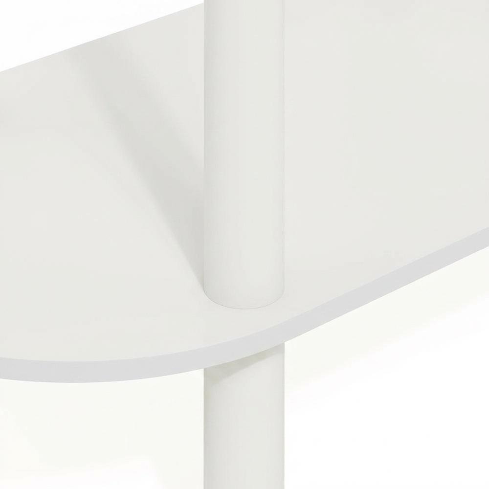 Oval 3-Tier Side Table with Open Shelves in White, Stylish and Functional