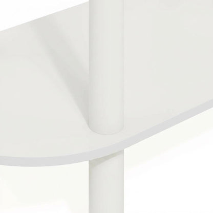 Oval 3-Tier Side Table with Open Shelves in White, Stylish and Functional