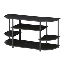 Black corner TV stand, simple design, composite wood, PVC construction