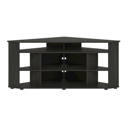 Brown corner TV stand, up to 55 inches, solid wood, walnut veneer finish