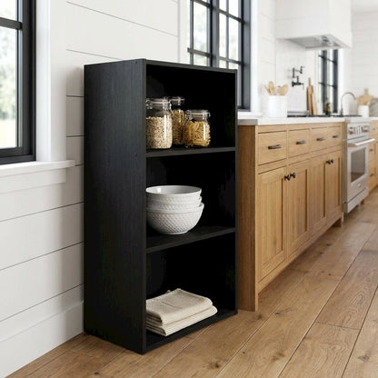 Blackwood 3-Tier Open Shelf Bookcase with Sturdy Wooden Design