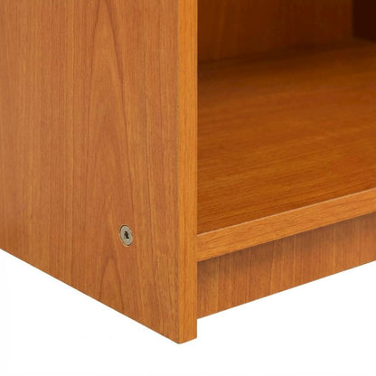 Wooden 3-Tier Bookcase with Light Cherry Finish for Versatile Storage