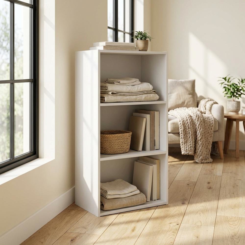Wood 3-Tier Open Shelf Closet & Clothing Storage Organizer