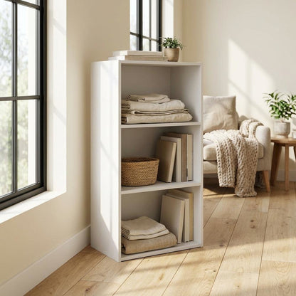 Wood 3-Tier Open Shelf Closet & Clothing Storage Organizer
