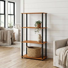 Wooden bookcase with clean lines and spacious shelving for home, office storage