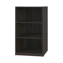 Espresso 3-Shelf Bookcase with Sturdy Wood Frame for Living Room Storage