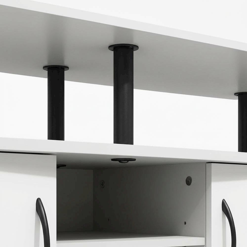 White entertainment center for up to 55-inch TVs with spacious storage, modern