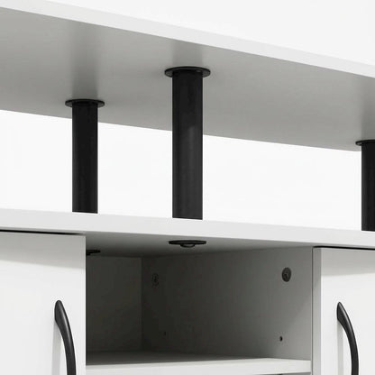 White entertainment center for up to 55-inch TVs with spacious storage, modern