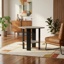 Grey Oak and Black Finish Side End Table for Living Room
