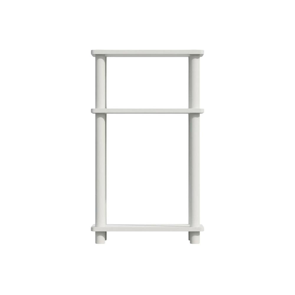 White 3-Tier End Table with Multi-level Storage and Modern Design