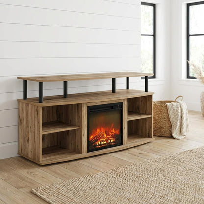 Black shelving entertainment center, TV storage, screens up to 55 inches