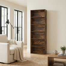 Wood Bookcase in Brown with Spacious Shelving for Organization